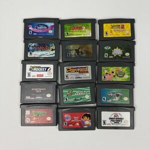 Game Boy Advance Game Lot of 15 Cartridges Spongebob Narnia Pro Skater Golf